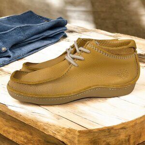 Bed Stu Tan Rustic Leather Lace Up Moc Toe Boots Shoes Casual Comfort Size 9